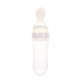 Infant Silicone Baby Feeding Bottle with Spoon Food Rice Cereal Bottle