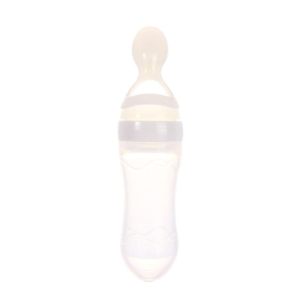 Infant Silicone Baby Feeding Bottle with Spoon Food Rice Cereal Bottle