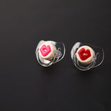 2pcs Silicone Funny Nipple Lips Baby Soother Joke Prank Toddler Pacy Orthodontic Nipples Teether Baby Pacifier Red Pink