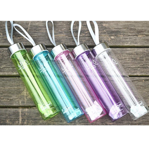 water bottle Sport Outdoor Sports Drinking Water Bottles plastic Summer 280ML Transparent Portable Bike Sports camping