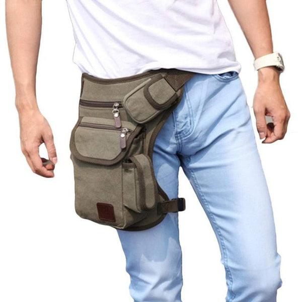 Xiniu Men leg waist bag thigh fanny pack multifonction Canvas Money Belt Casual Man Waist Bag sacoche cuisse pochete homem#LRSS