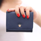 Xiniu black leather men's wallet Crown Small Women's Wallet Card Holder female short Wallets Drop shipping #7m