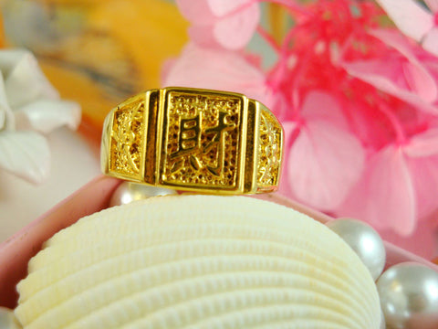 Wholesale New arrival fashion Jewelry vacuum plated 24K gold ring Men's ring ! Free Shipping JZ3927
