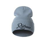 Unisex beanie Caps Raleuse Letters Embroidery Fashion Keep Warm Wool  Knitted Earmuffs Hats Men Women solid colors ski gorros