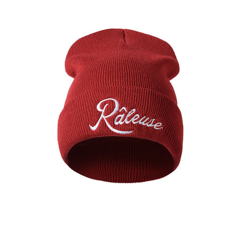 Unisex beanie Caps Raleuse Letters Embroidery Fashion Keep Warm Wool  Knitted Earmuffs Hats Men Women solid colors ski gorros