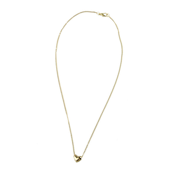 SUSENSTONE Simple Smooth Small Women Heart Crystal Rose Gold Pated Pendant NecklaceJewelry