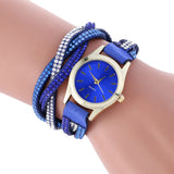 Wrap Around Fashion Leather Bracelet Lady Womans Wrist Watch