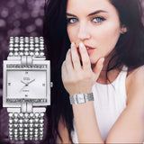 Women's Stainless Steel Quartz Watch Rhinestone Crystal Analog Wrist Watch
