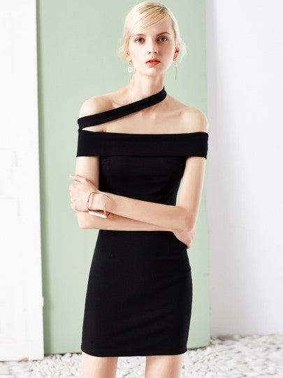 Plain Halter Women's Bodycon Dress