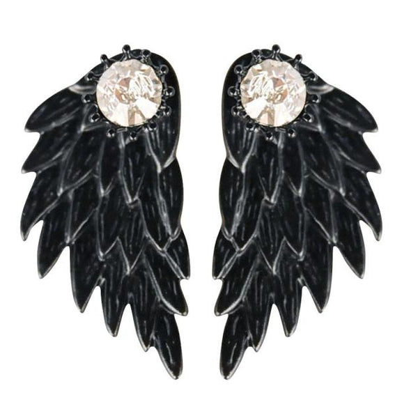 Women's Cool Jewelry Angel Wings Rhinestone Alloy Drop Stud Earrings A