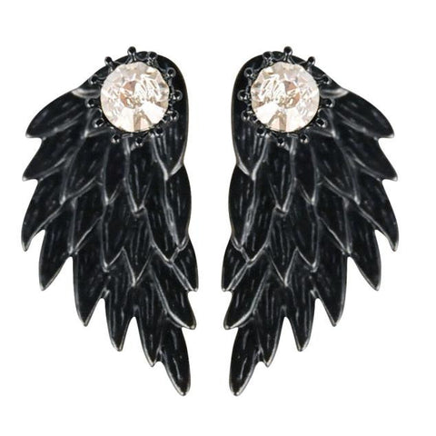Women's Cool Jewelry Angel Wings Rhinestone Alloy Drop Stud Earrings A