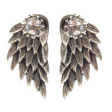 Women's Cool Jewelry Angel Wings Rhinestone Alloy Drop Stud Earrings A