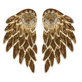 Women's Cool Jewelry Angel Wings Rhinestone Alloy Drop Stud Earrings A
