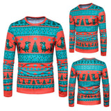  Men Autumn Winter Xmas Christmas PrintingTop Men's Long-sleeved T-shirt Blouse