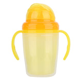 230ml Baby Kids Cup Children Straw Water Bottle Feeding Drinking Silicone Handle Bottles Cup for Baby Training Feeding Cup