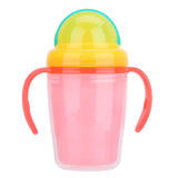 230ml Baby Kids Cup Children Straw Water Bottle Feeding Drinking Silicone Handle Bottles Cup for Baby Training Feeding Cup