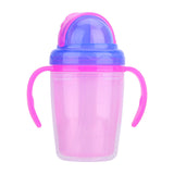 230ml Baby Kids Cup Children Straw Water Bottle Feeding Drinking Silicone Handle Bottles Cup for Baby Training Feeding Cup