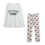 Women Man Long Sleeve T shirt Tops Blouse Pants Christmas Set Family Clothes