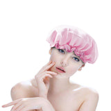 Waterproof Bathing Hair Hat Elastic Shower Cap Women Salon Cap Head Cover Bonnet