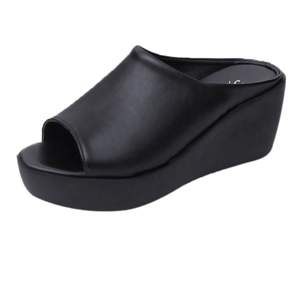 Women Summer Fashion Leisure Fish Mouth Sandals Thick Bottom Slippers