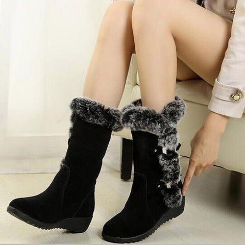 Women's Boots Winter Boots Warm Mid Calf Boots Warm Winter Shoes
