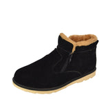 New Winter Men Warm Snow Boots PU Leather Thick Plush Men ankle Boots Male Casual Zip Shoes High Quality Plus Size