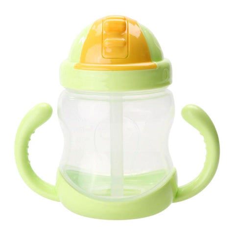 280ml Cute Baby Bottle Cup Kids Children Learn Feeding Drinking Water Handle Bottle Sippy Training Cup Baby Feeding Cup