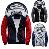 Mens M-5XL Hoodie Winter Warm Fleece Zipper Jacket Outwear Coat