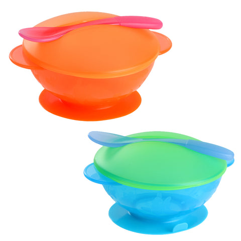Baby Dishs Sucker Bowl Spoon Tableware Dinnerware Set Kids Toddler Baby Feeding Set Training Bowls Non-slip Food Container