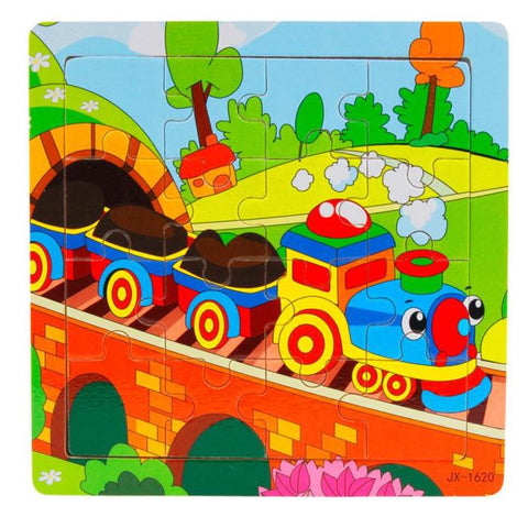Wooden Kids 16 Piece Jigsaw Toys Education And Learning Puzzles Toys