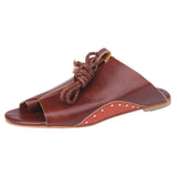 Women Flat-Bottomed Roman Sandals Open Ankle Flat Straps Platform Wedges Shoes